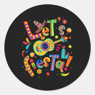 Sticker Rond Fiesta Cinco De Mayo Parti Mexicain Guitare Me