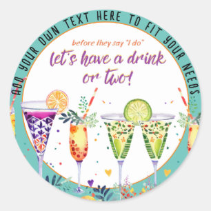 Sticker Rond FIESTA  Cocktails Personnalisés