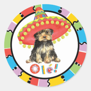 Sticker Rond Fiesta Yorkie