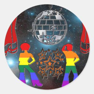 Sticker Rond Fièvre de disco
