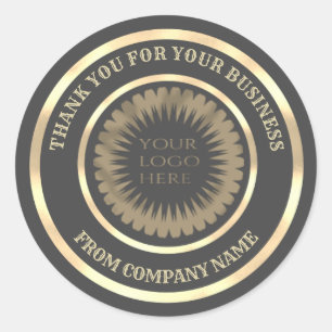 Sticker Rond Fièvre d'or merci le logo personnalisé de votre 