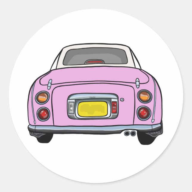 Sticker Rond Figarations Mignon Figaro Rose Garage Scrapbook (Devant)