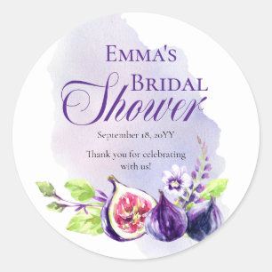 Sticker Rond Figes Boho pourpre   Fête des mariées florale de P