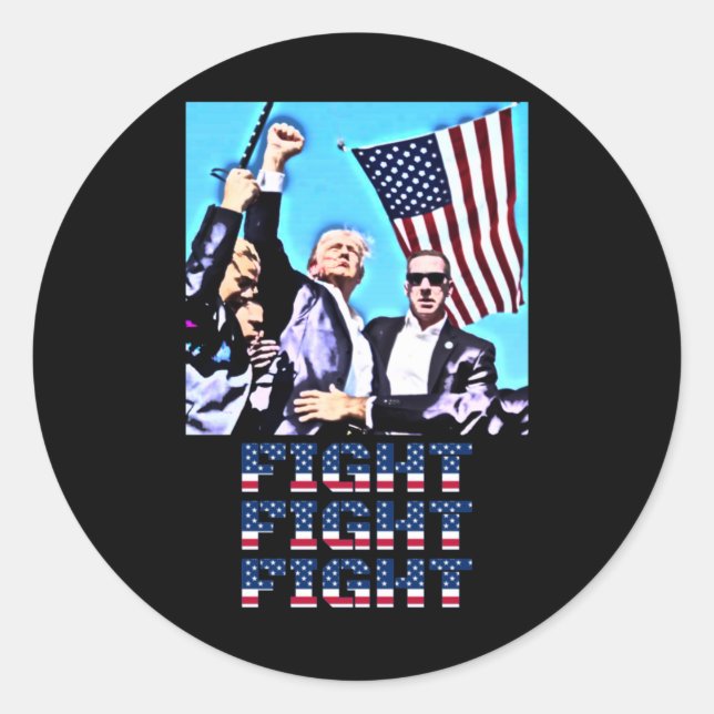 Sticker Rond Fight Fight Rally Fist Pump (Devant)