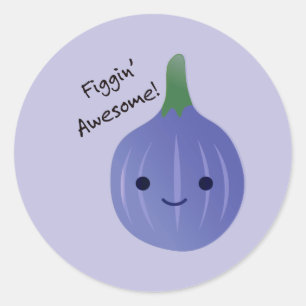 Sticker Rond figue Awesome Fig Pun