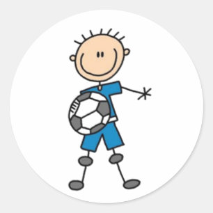 Sticker Rond Figure de bâton de football