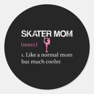 Sticker Rond Figure Patinage maman Patinage de glace maman Pati