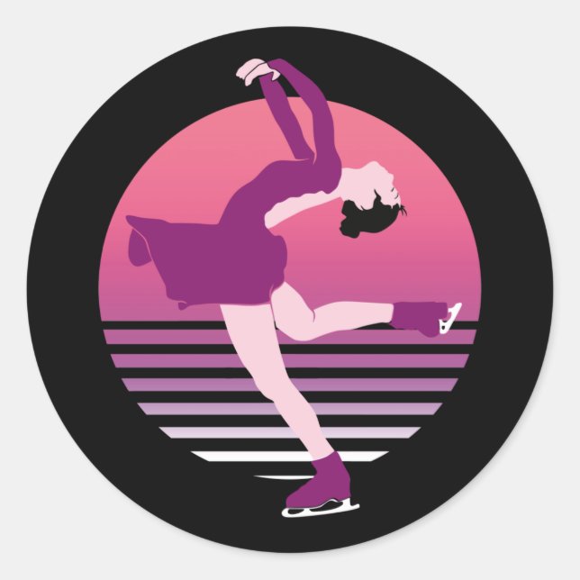 Sticker Rond Figure Patineuse - Art De La Danse Sur Glace (Devant)