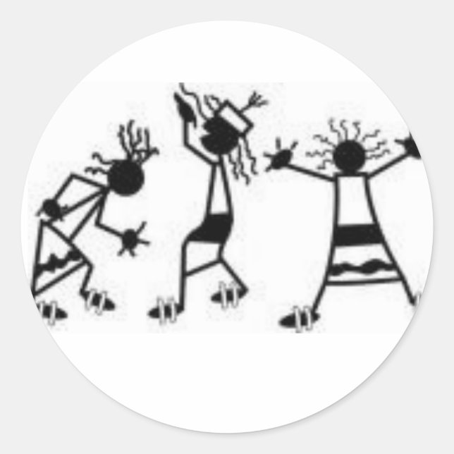 Sticker Rond figurines de bâton de danse (Devant)