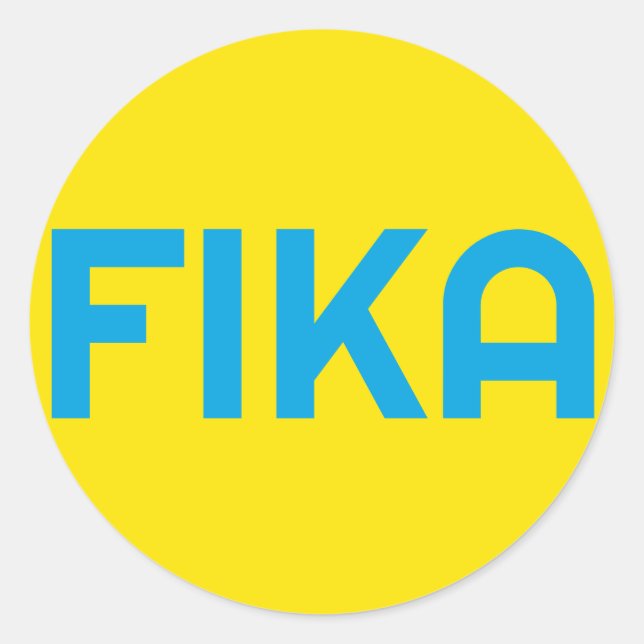 Sticker Rond FIKA Bold Jaune et bleu (Devant)