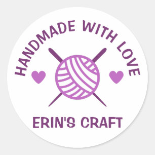 Sticker Rond Fil Crochet Knit Fabriqué à la main