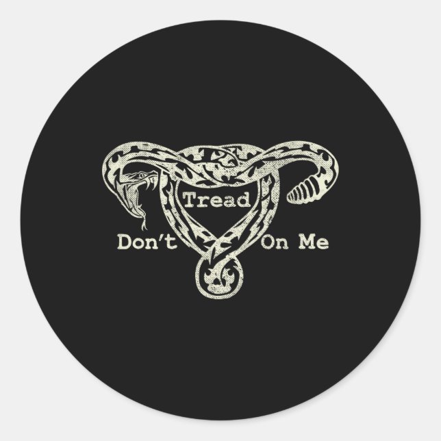 Sticker Rond Fil Sur Moi Uterus Snake Pro Roe Feminist (Devant)