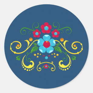 Sticker Rond Fileteado Filete Porteño Buenos Aires Style Floral