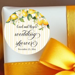 Sticker Rond Filiale de citron Wedding shower d'été méditerrané
