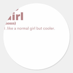 Sticker Rond  Fille - Aller