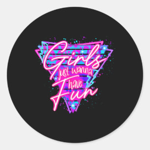 Sticker Rond Fille Anniversaire Fête d'Anniversaire Filles Just