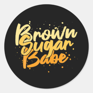 Sticker Rond fille au sucre brun jour de liberté juneteenth 186