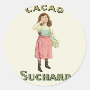 Sticker Rond Fille au sucre du baiser au chocolat victorien