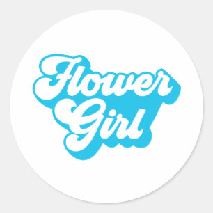 Sticker Rond Fille aux fleurs