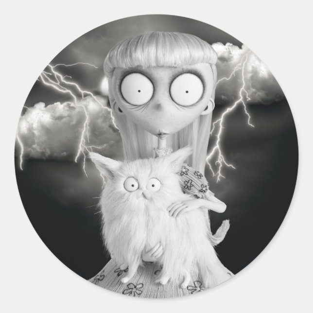 Sticker Rond Fille bizarre (Devant)