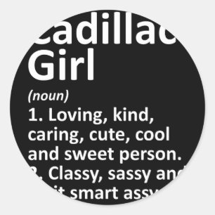 Sticker Rond Fille Cadillac Mi Michigan Drôle Cité Maison Racin