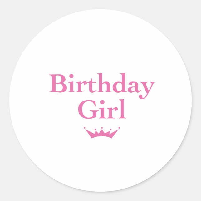 Sticker Rond fille d'anniversaire (Devant)