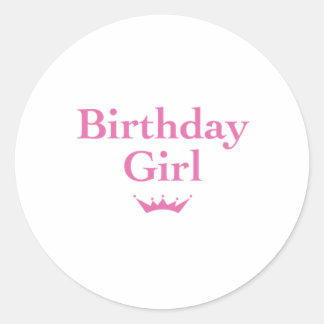 Sticker Rond fille d'anniversaire