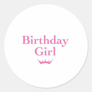 Sticker Rond Fille d'anniversaire