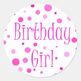 Sticker Rond fille d'anniversaire