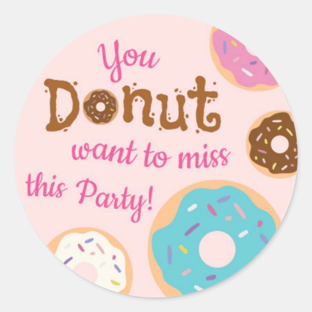Sticker Rond Fille d'anniversaire Donut Party - Envelope Seal (Devant)