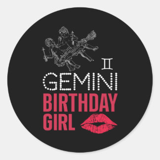 Sticker Rond Fille d'anniversaire Gemini