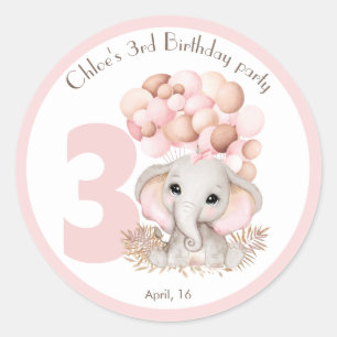 Sticker Rond Fille d'anniversaire personnalisée