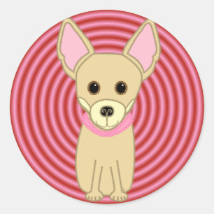 Sticker Rond Fille de chiwawa