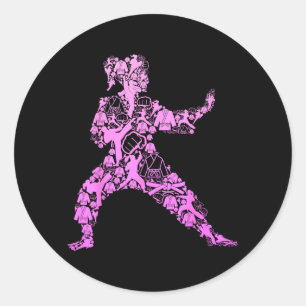 Sticker Rond Fille de karaté