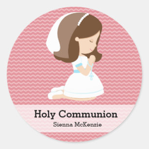 Sticker Rond Fille de la Sainte Communion * Choisissez votre co