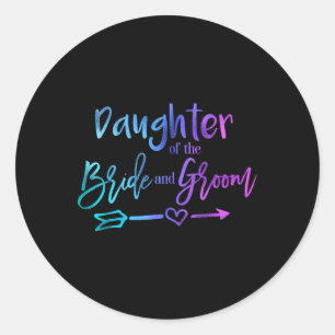 Sticker Rond Fille De L'Épouse Et De La Mariage Correspondante 