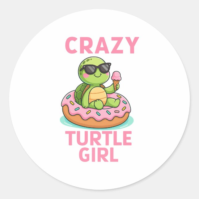 Sticker Rond Fille de tortue (Devant)