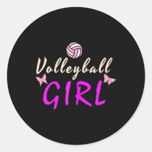 Sticker Rond Fille de volley-ball