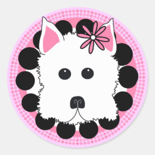 Sticker Rond Fille de Westie