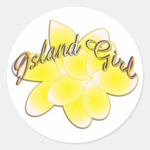 Sticker Rond Fille d'île