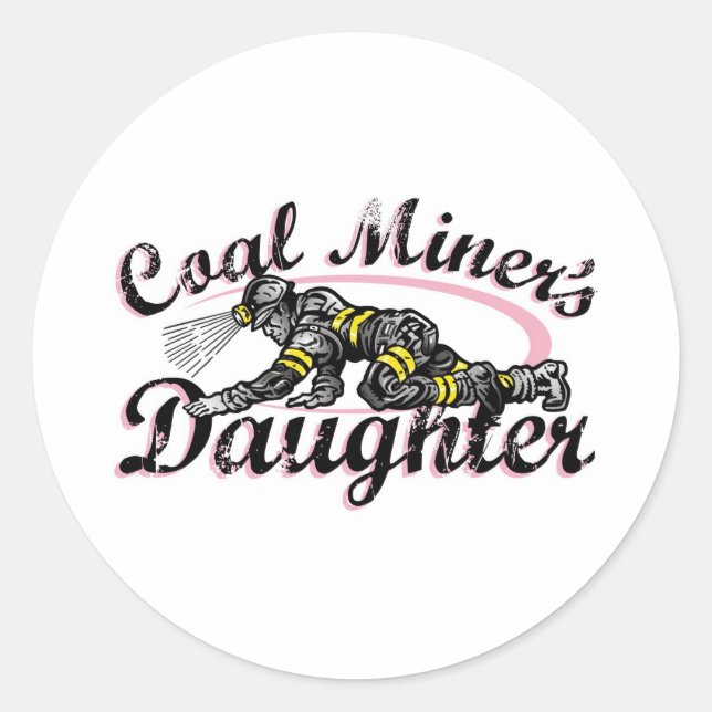 Sticker Rond fille du mineur de charbon (Devant)