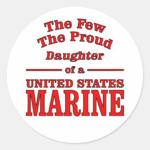 Sticker Rond Fille D'Un Marine Américain