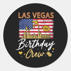 Sticker Rond Fille Famille Las Vegas Anniversaire Équipe Groupe