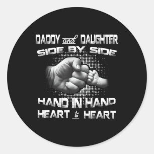 Sticker Rond Fille Fist Bump Fête des pères de jumelage Meilleu