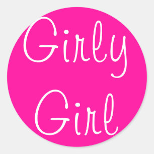 Sticker Rond Fille Girly