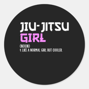 Sticker Rond fille jiu-jitsu