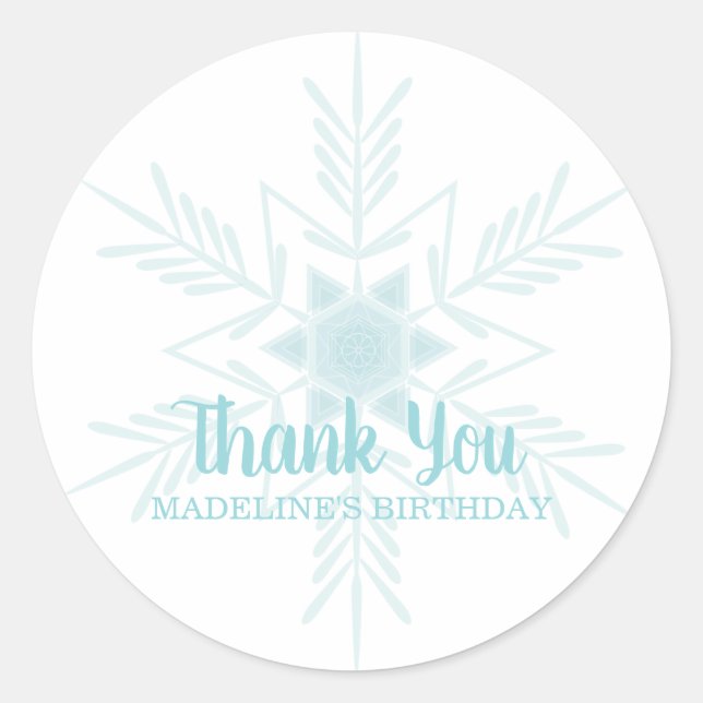 Sticker Rond fille N'IMPORTE QUEL ÂGE congelé HIVER WONDERLAND  (Devant)