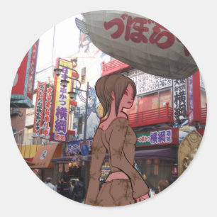 Sticker Rond Fille OSAKA de MANGA