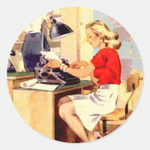 Sticker Rond Fille ouvrière