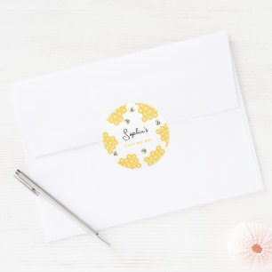 Sticker Rond Fille Papier de Jour de l'Abeille d'Été pour Enfan